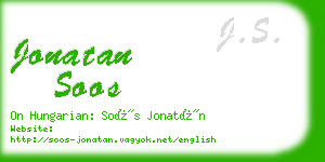 jonatan soos business card